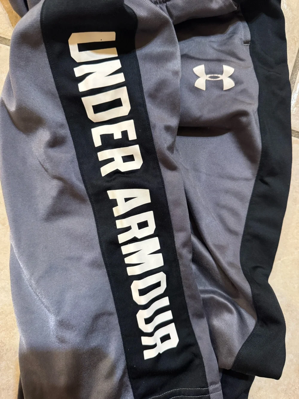 Under Armour Kids Gray Joggers with Black Side Panels